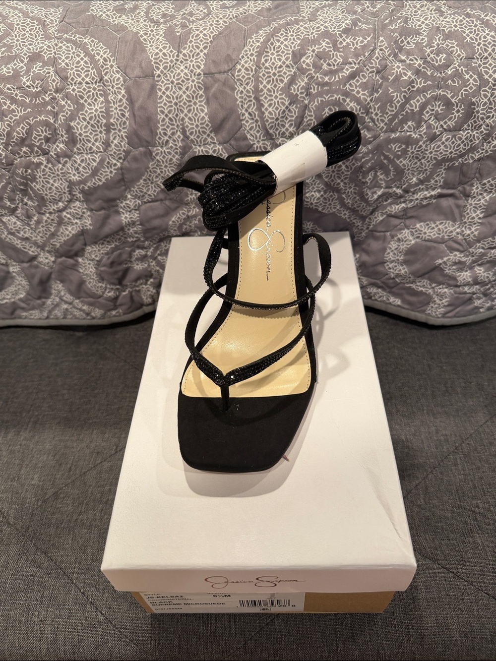 Jessica Simpson Black Strappy Lace-Up Heel